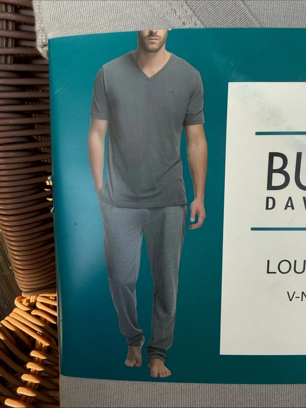 NWT Buffalo David Bitton Light Gray V‑Neck Loungewear Set Size Large